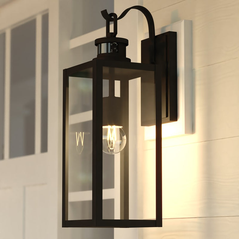 Vaxcel Clinton 18.25" H Outdoor Motion Sensor Wall Light Matte Black