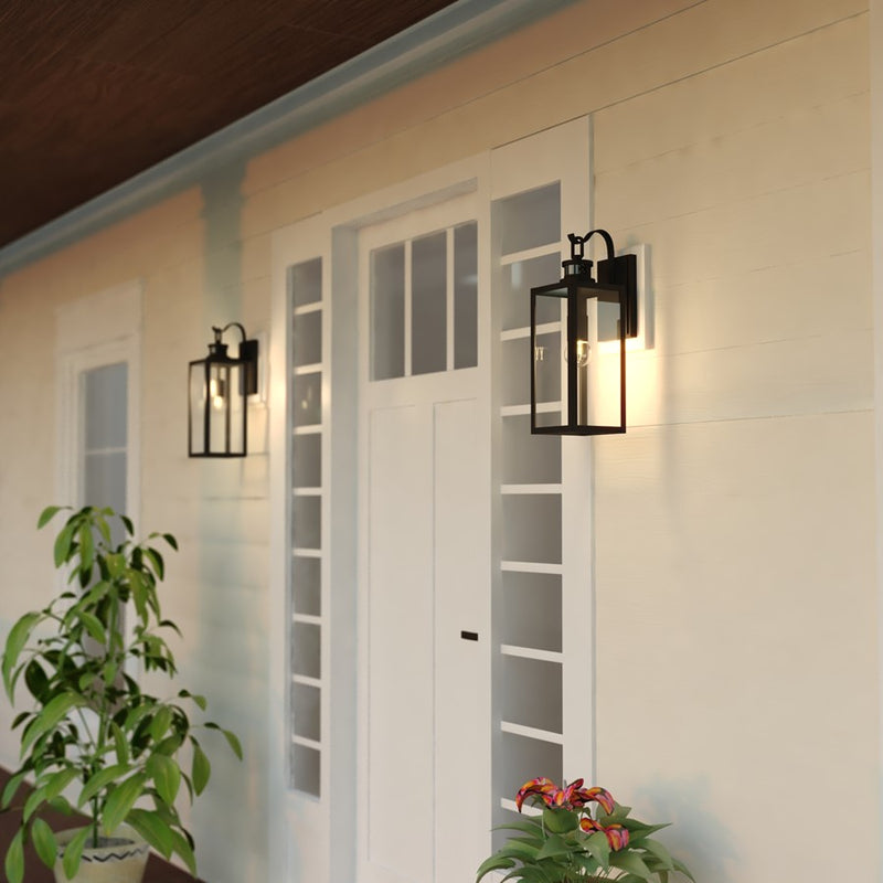 Vaxcel Clinton 18.25" H Outdoor Motion Sensor Wall Light Matte Black