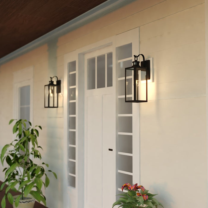 Vaxcel Clinton 18.25" H Outdoor Motion Sensor Wall Light Matte Black