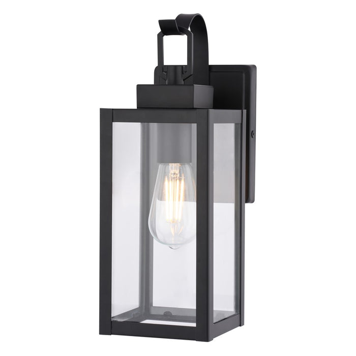 Vaxcel Clinton 13.75" H Outdoor Wall Light, Matte Black - T0808
