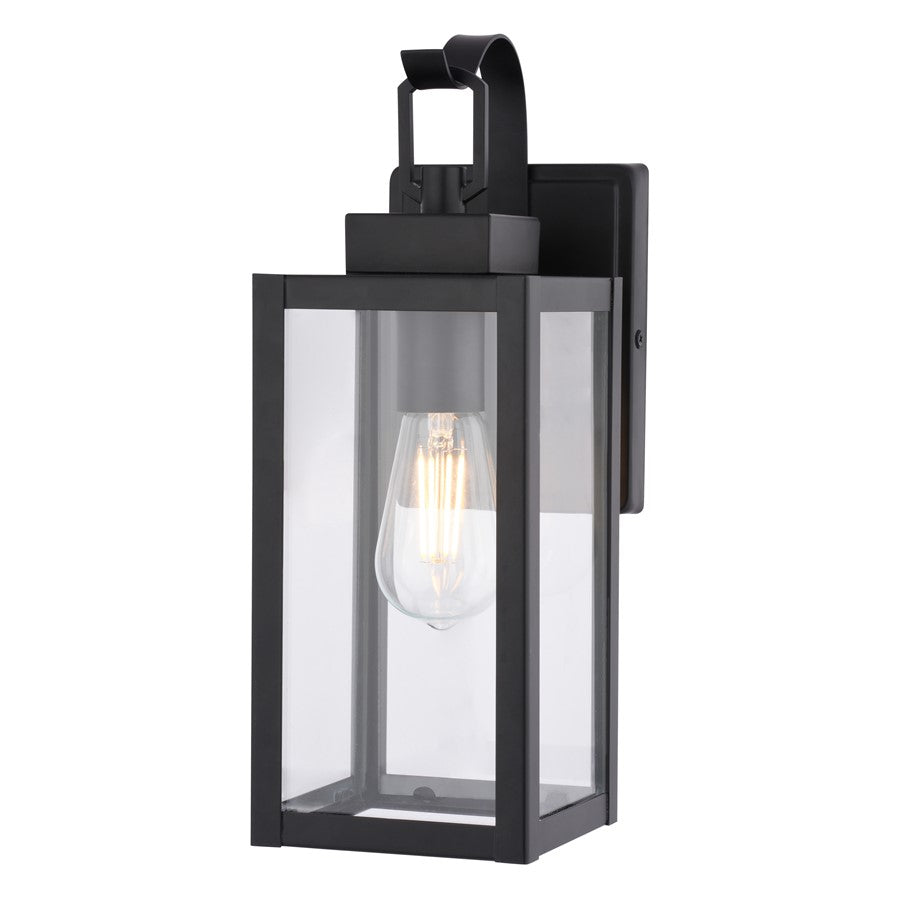 Vaxcel Clinton 13.75" H Outdoor Wall Light, Matte Black - T0808