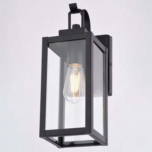 Vaxcel Clinton 13.75" H Outdoor Wall Light, Matte Black