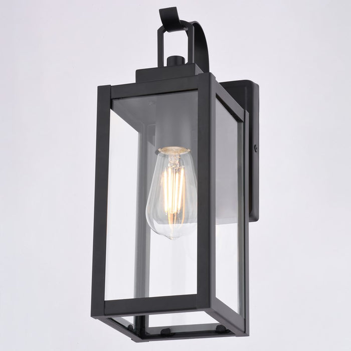 Vaxcel Clinton 13.75" H Outdoor Wall Light, Matte Black