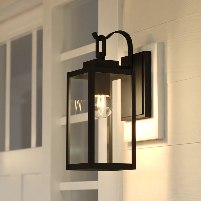 Vaxcel Clinton 13.75" H Outdoor Wall Light, Matte Black