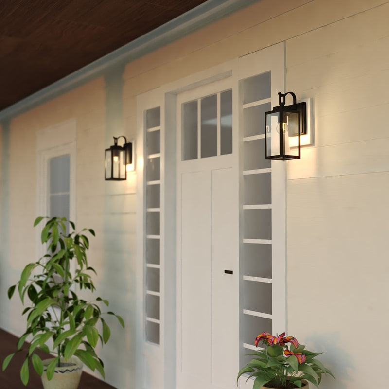 Vaxcel Clinton 13.75" H Outdoor Wall Light, Matte Black