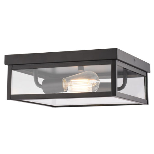 Vaxcel Clinton 12" 2 Lt Outdoor Flush Mount, Matte Black - T0809