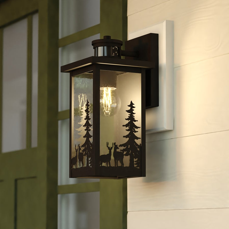 Vaxcel Acadia 12.25" H Outdoor Motion Sensor Wall Light Matte Black