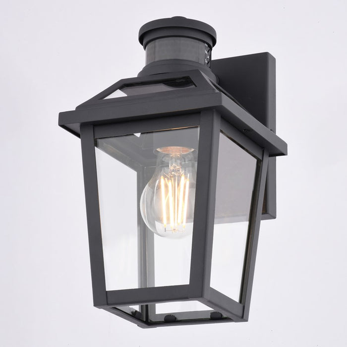 Vaxcel Hanover Park 10.5" H Outdoor Motion Sensor Wall, Textured Black