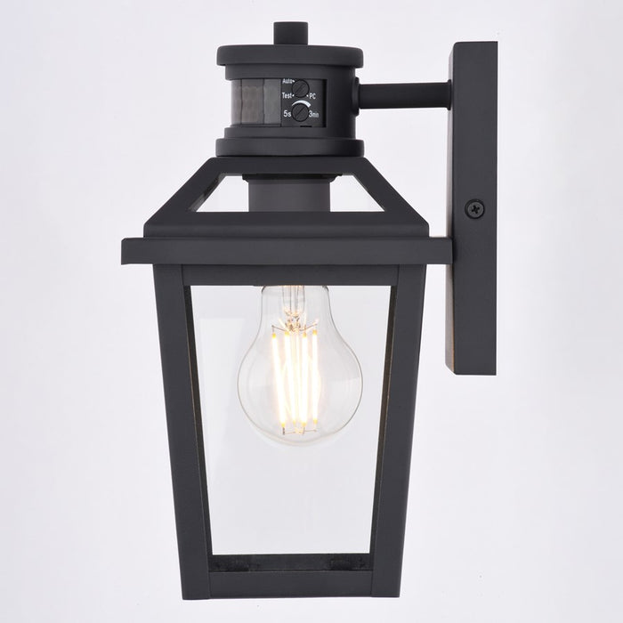 Vaxcel Hanover Park 10.5" H Outdoor Motion Sensor Wall, Textured Black