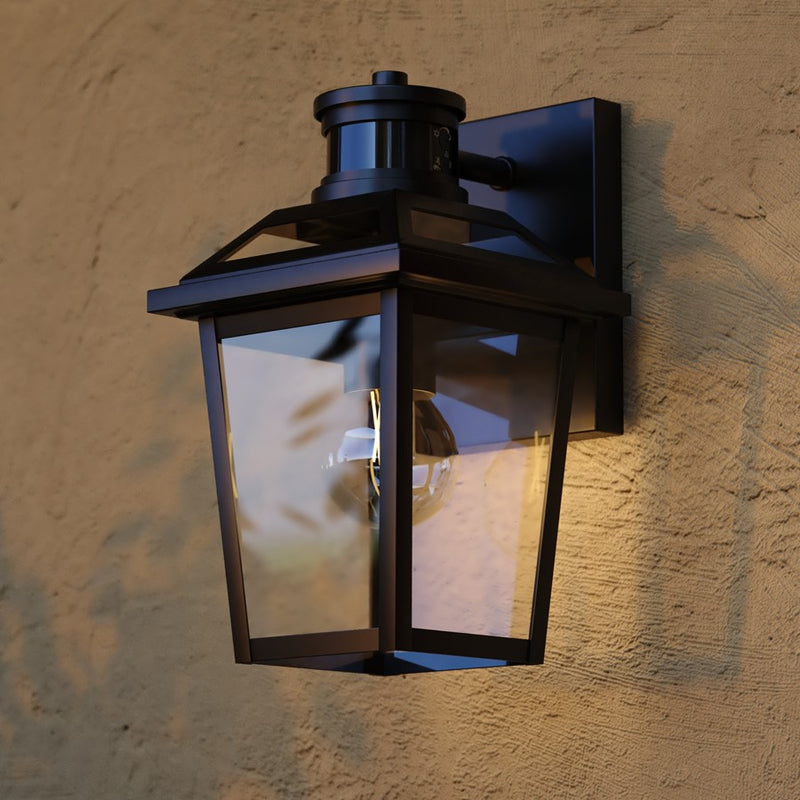 Vaxcel Hanover Park 10.5" H Outdoor Motion Sensor Wall, Textured Black