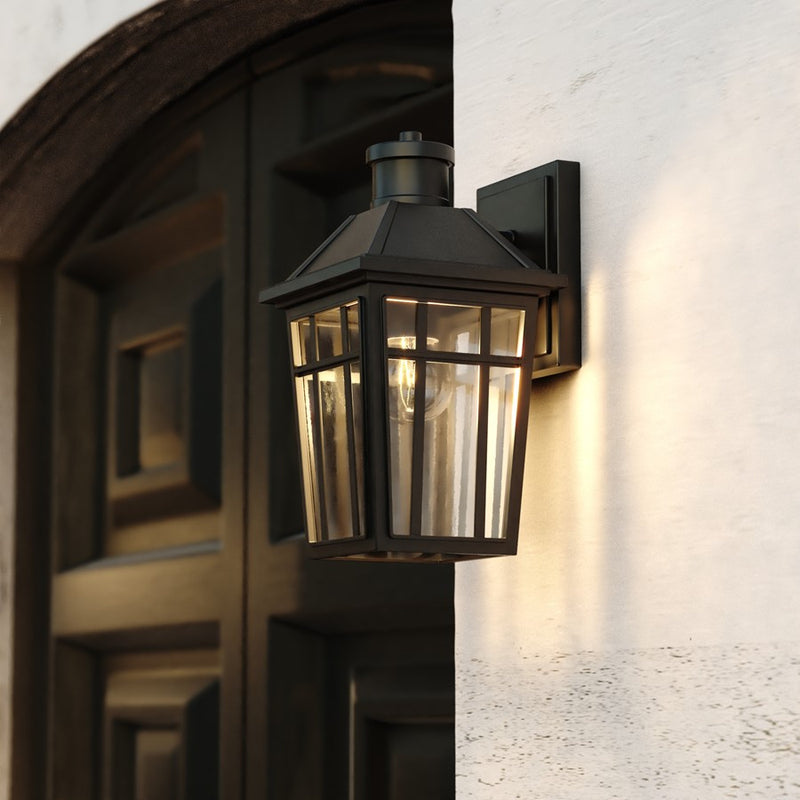 Vaxcel Garfield Park 12.25" H Outdoor Wall Light, Textured Black