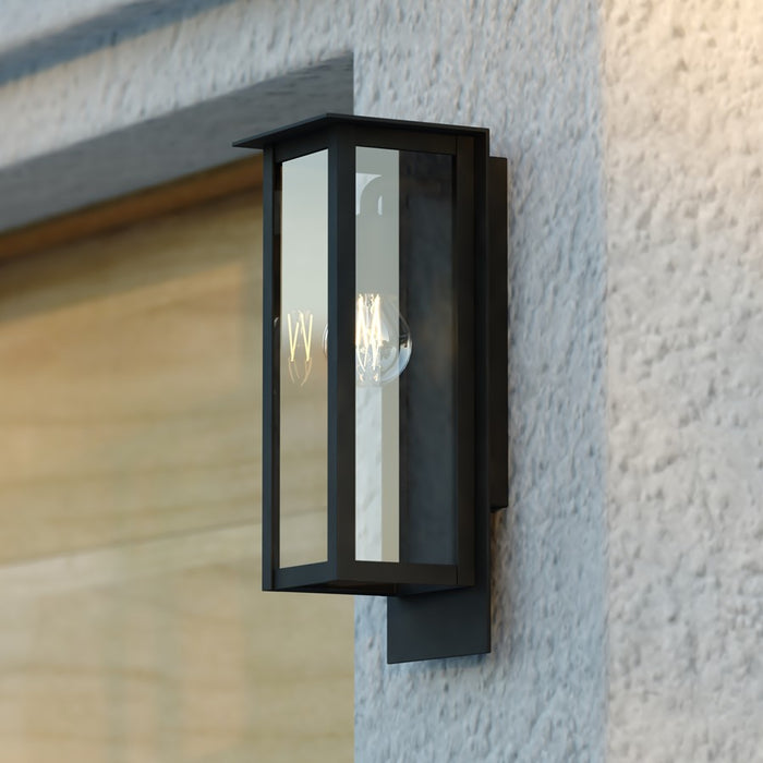 Vaxcel Burr Ridge 14" H Outdoor Wall Light, Matte Black