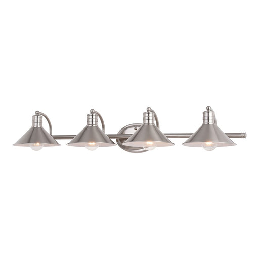Vaxcel Akron 4 Light Vanity, Nickel/White