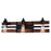 Vaxcel Carrington 3 Light Vanity, Matte Black/Deep Walnut