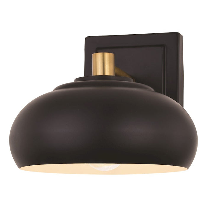 Vaxcel Belmont 1 Light Wall Light, Black/Brass