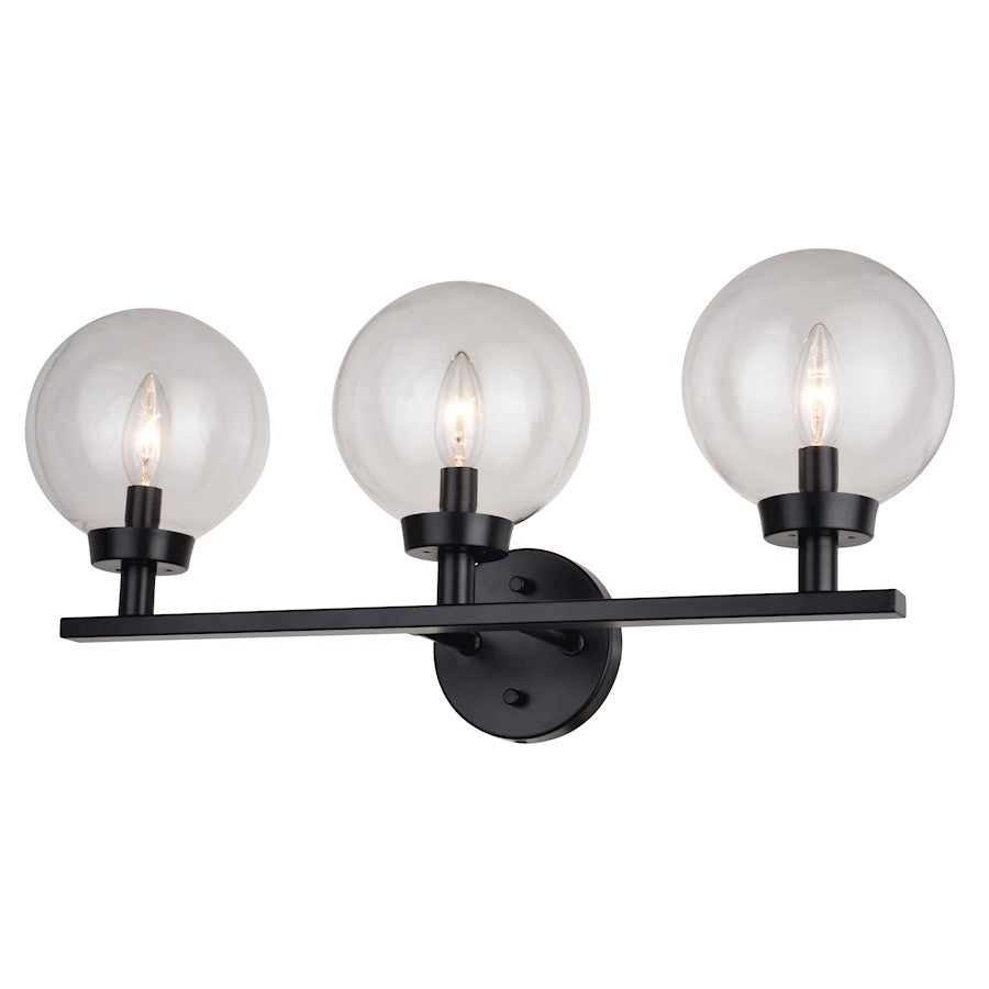 Vaxcel Lander 3 Light Vanity, Matte Black - W0430