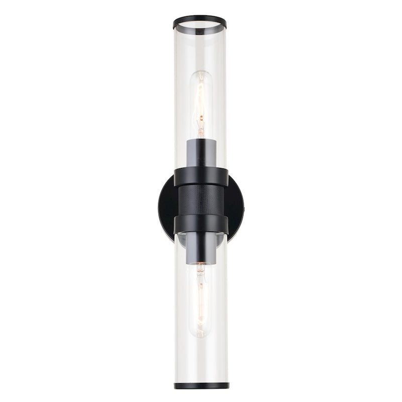 Vaxcel Levitt 2 Light Wall Light, Black - W0439