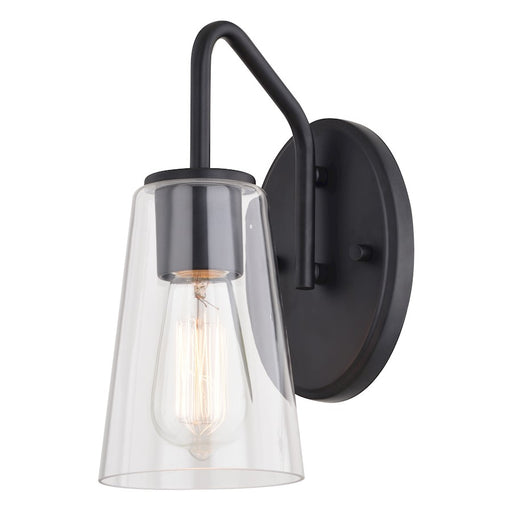 Vaxcel Beverly 1 Light Wall Light, Matte Black - W0441