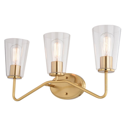 Vaxcel Beverly 3 Light Vanity, Muted Brass - W0442