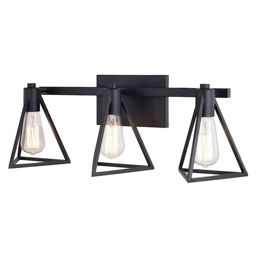 Vaxcel Ravenna 3 Light Vanity, Matte Black - W0445