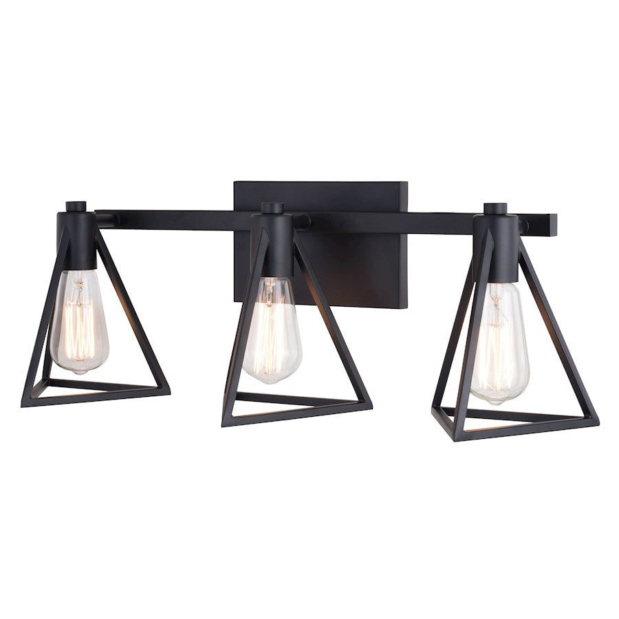 Vaxcel Ravenna 3 Light Vanity, Matte Black - W0445