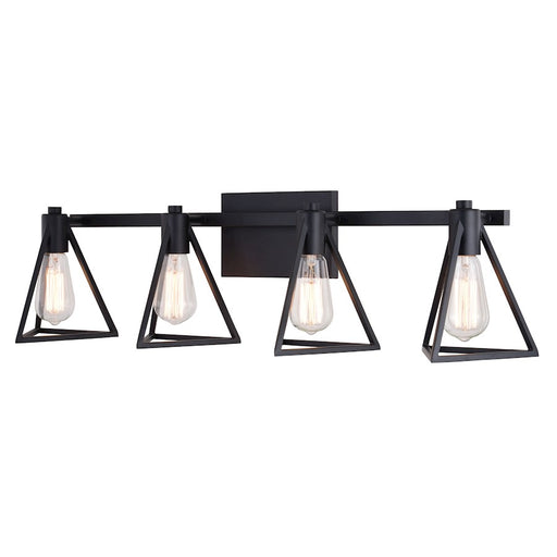 Vaxcel Ravenna 4 Light Vanity, Matte Black - W0446