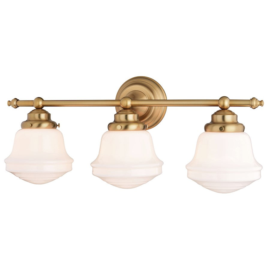 Vaxcel Huntley 3 Light Vanity, Natural Brass - W0453