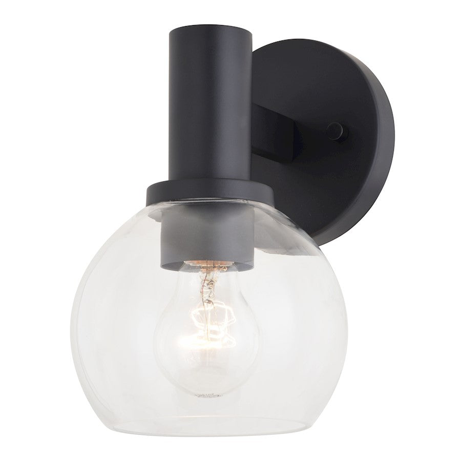 Vaxcel Marshall 1 Light Wall Light, Matte Black - W0461