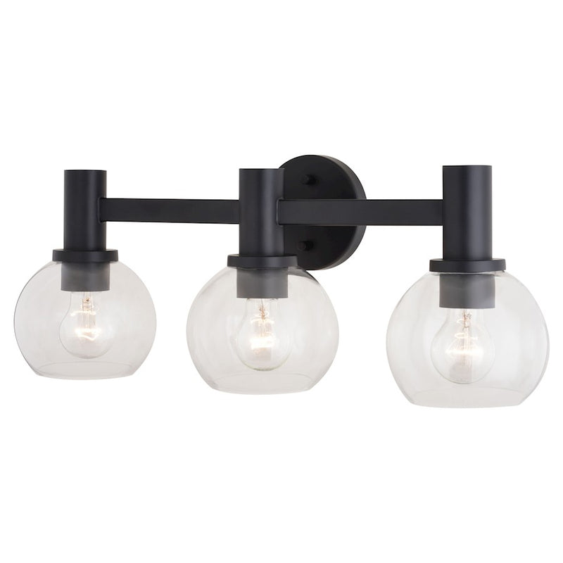 Vaxcel Marshall 3 Light Vanity, Matte Black - W0462
