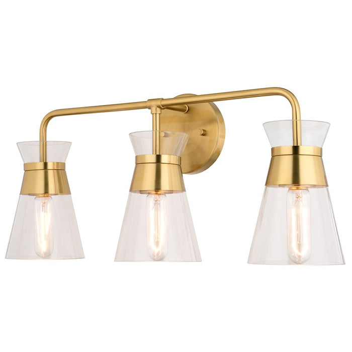 Vaxcel Harper 3 Light Vanity, Natural Brass - W0470