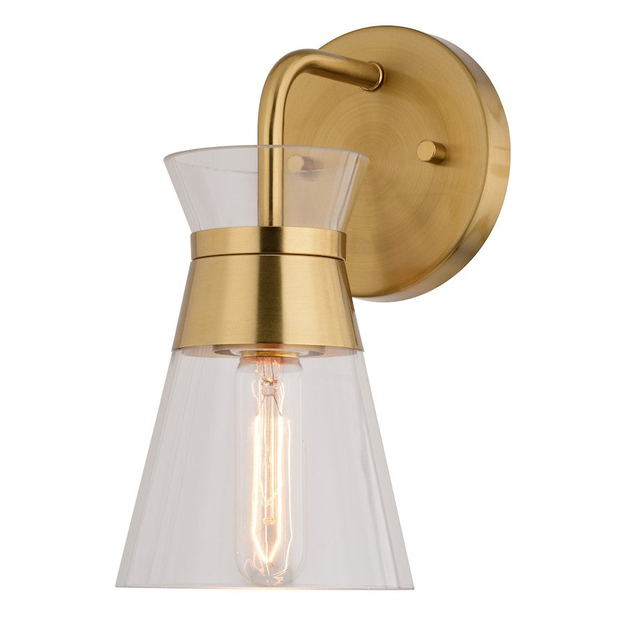 Vaxcel Harper 1 Light Wall Light, Natural Brass - W0472