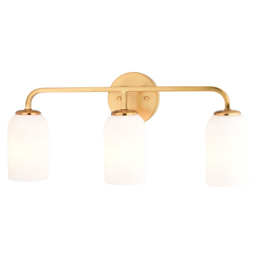 Vaxcel Shelby 23" 3 Light Vanity, Natural Brass - W0484