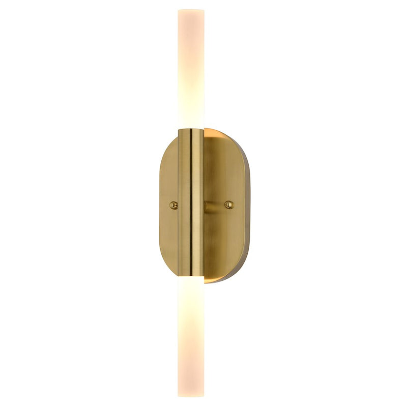Vaxcel Fulton 2 Light LED Wall Light, Satin Brass - W0488