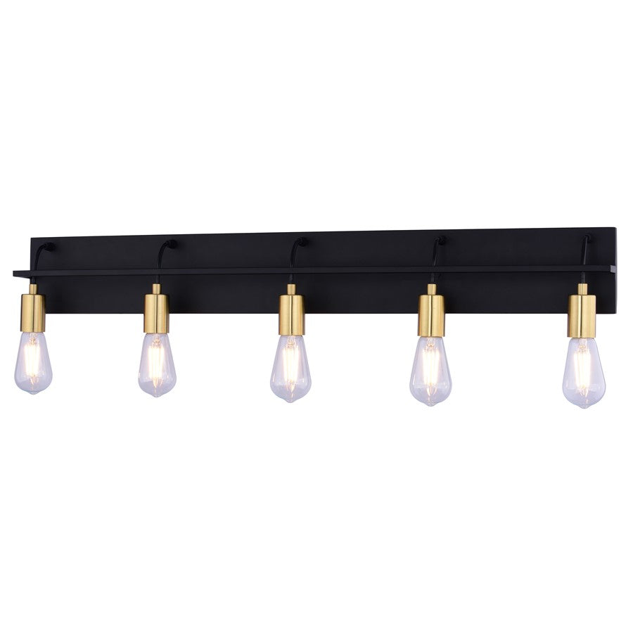 Vaxcel Whittier 1 Light 23.75" LED Vanity Light, Black/Frosted Acrylic - W0491