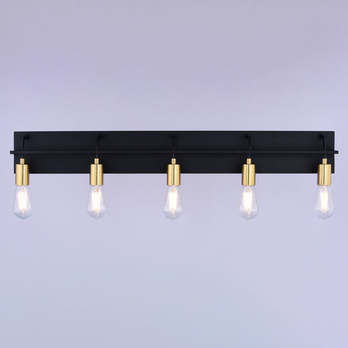 Vaxcel Whittier 1 Light 23.75" LED Vanity Light, Black/Frosted Acrylic