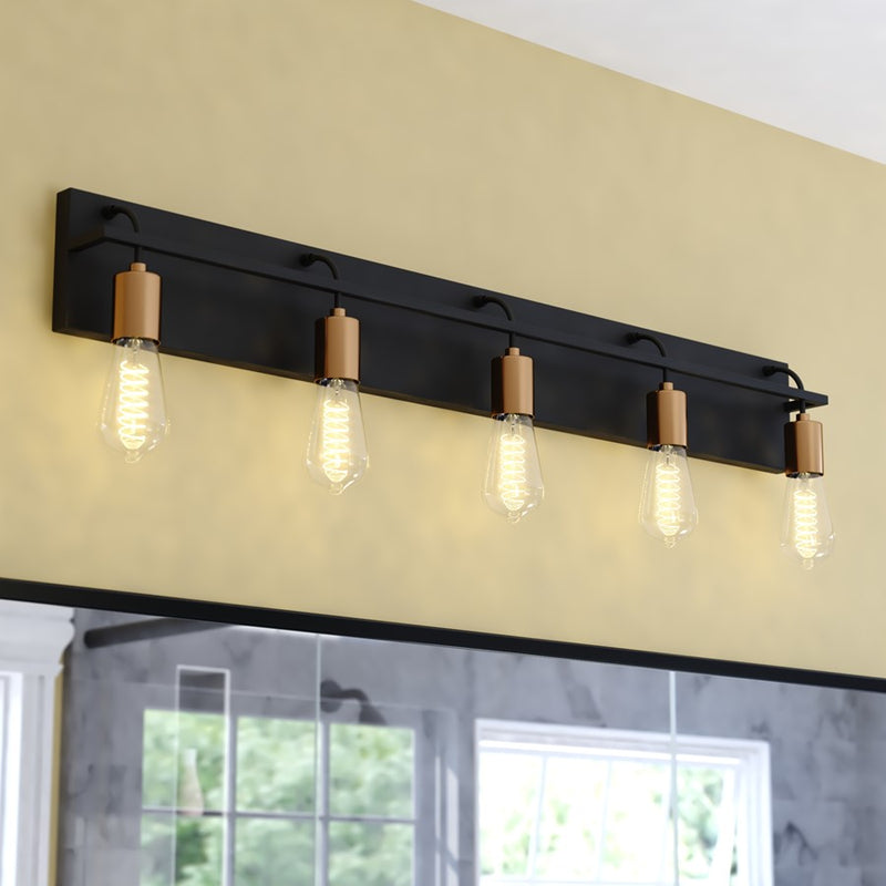 Vaxcel Whittier 1 Light 23.75" LED Vanity Light, Black/Frosted Acrylic