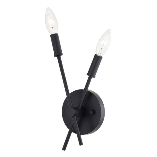Vaxcel Warwick 2 Light 5.75"W Wall Light, Matte Black/ - W0493