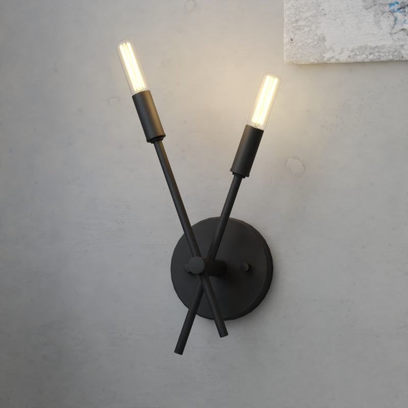 Vaxcel Warwick 2 Light 5.75"W Wall Light, Matte Black/