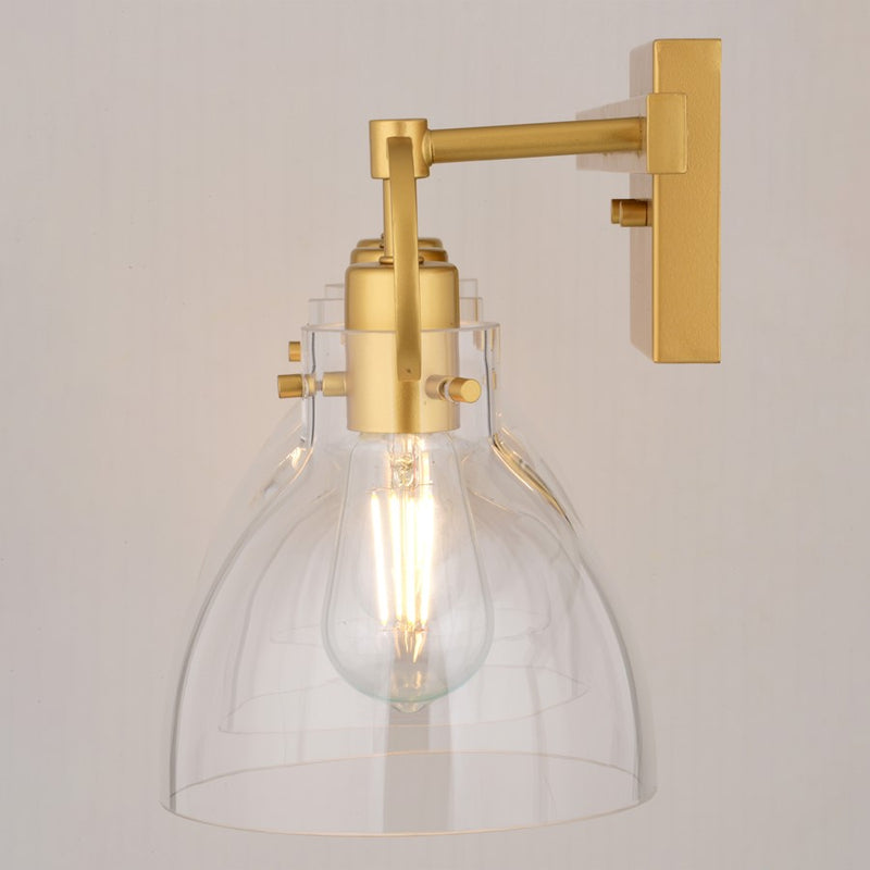 Vaxcel Wallingford 3 Light 22.5"W Vanity Light, Matte Black/Clear Glass
