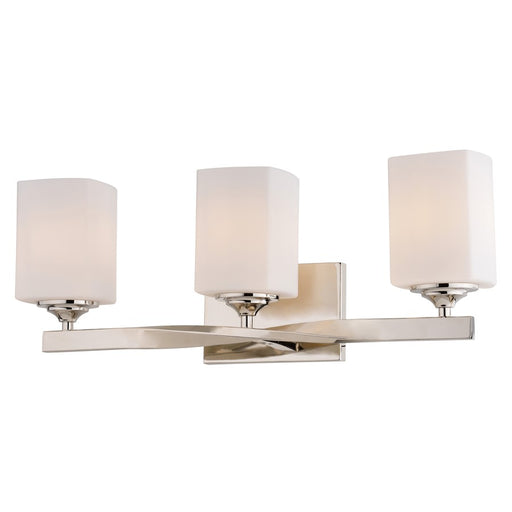 Vaxcel Robey3Lt 23"W Vanity Light, Polished Nickel/Frosted White Glass - W0496