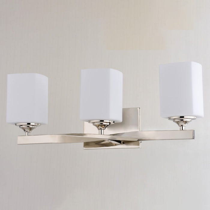 Vaxcel Robey3Lt 23"W Vanity Light, Polished Nickel/Frosted White Glass