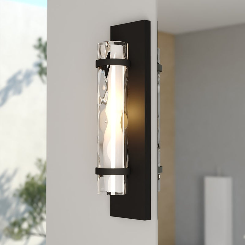 Vaxcel Vilo 1Lt 4.5" Wall Light, Black/Outer Clear/Inner Frost Opal