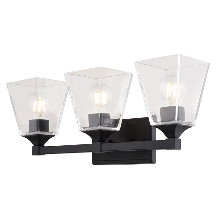 Vaxcel Ogden 3 Light 25.5"W Vanity, Classic Gold/Clear Glass - W0500