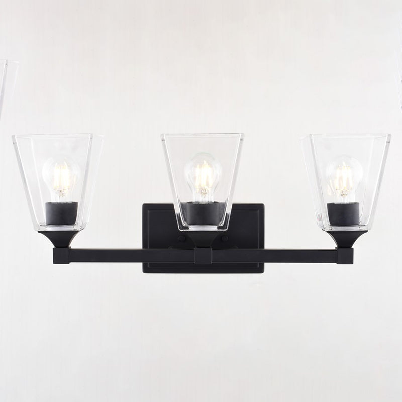 Vaxcel Ogden 3 Light 25.5"W Vanity, Classic Gold/Clear Glass