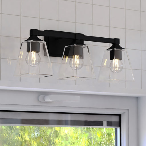 Vaxcel Ogden 3 Light 25.5"W Vanity, Classic Gold/Clear Glass