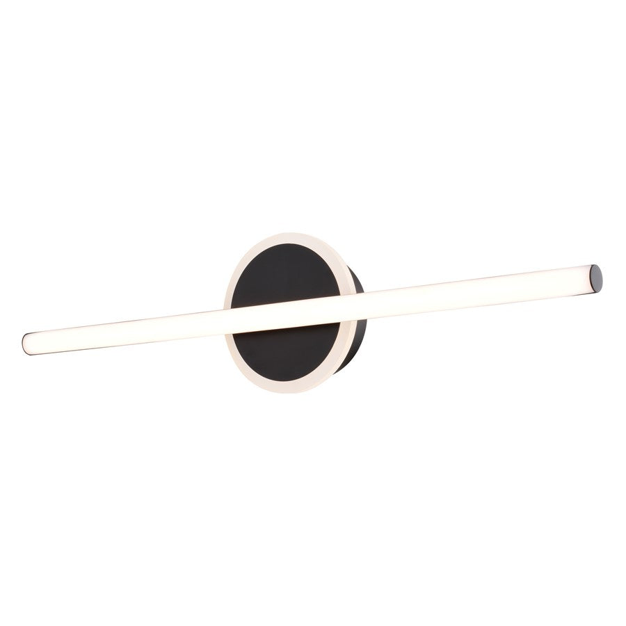 Vaxcel Beloit 2 Light 17"W Vanity Light, Black/Clear Seeded Glass - W0503