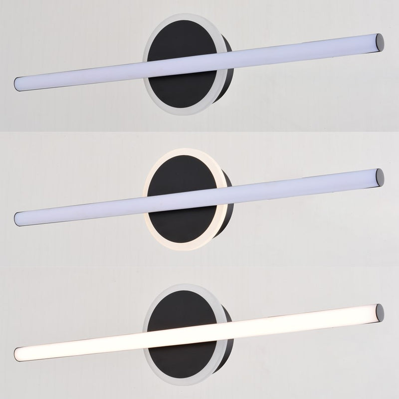 Vaxcel Beloit 2 Light 17"W Vanity Light, Black/Clear Seeded Glass