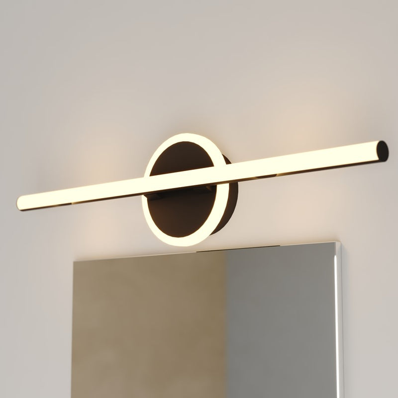 Vaxcel Beloit 2 Light 17"W Vanity Light, Black/Clear Seeded Glass