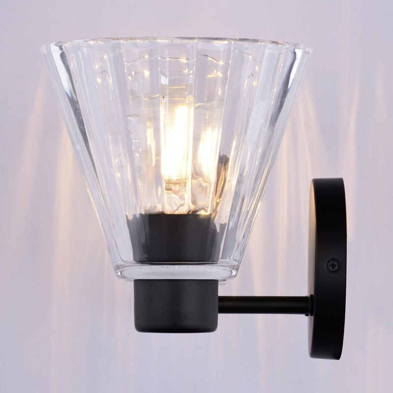 Vaxcel Dalton 23" 3 Light Vanity, Matte Black/Clear