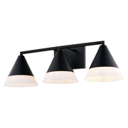 Vaxcel Winthrop 25.25" 3 Light Vanity, Matte Black/White - W0507